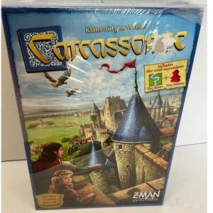 Z-Man Games‎ Carcassonne Board Game with River and Abbot Expansions New NWT